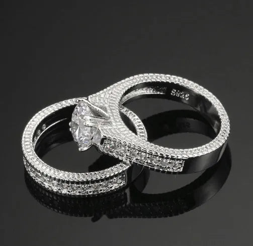 Diamond engagement ring set in European and American style, available in sizes 6 to 10.