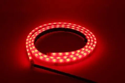 12V LED strip light for car decoration, soft flexible colour lamp in blue or red, 90cm to 150cm