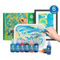 Gouache water painting set with 12 colour pots and paper sheets