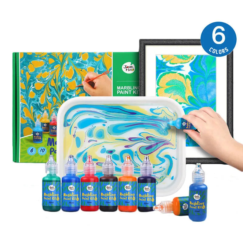 Gouache water painting set with 12 colour pots and paper sheets