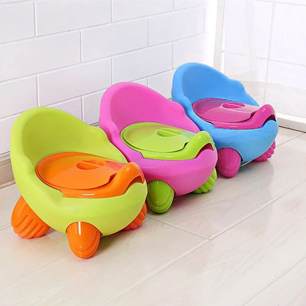 Dandan cartoon-style baby training toilet stool in light blue colour with removable seat.