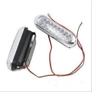 White car LED auxiliary light set 16LED 6W with iron brackets and screws