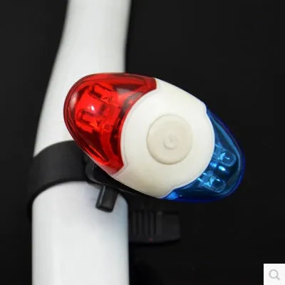 Red and blue LED tail light with four beads and adjustable mounting base