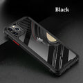 Transparent silicone mobile phone case for iPhone 11 on a table, showing back cover design.