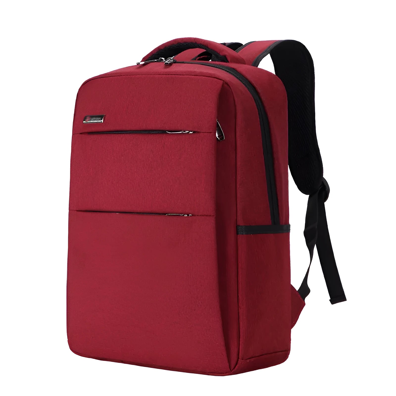Waterproof rechargeable laptop backpack in multiple colours, shown with a 15.6 inch laptop in its padded compartment.