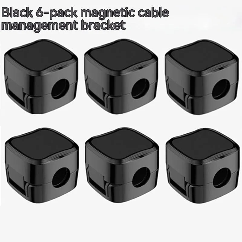 Magnetic cable clip under desk cable management holder in ABS with adhesive fixing, holding charging USB or HDMI cords