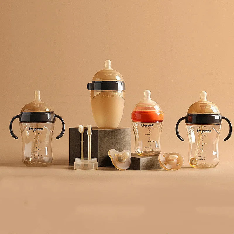 PPSU baby bottle 240ml wide calibre with silicone nipple for newborn feeding
