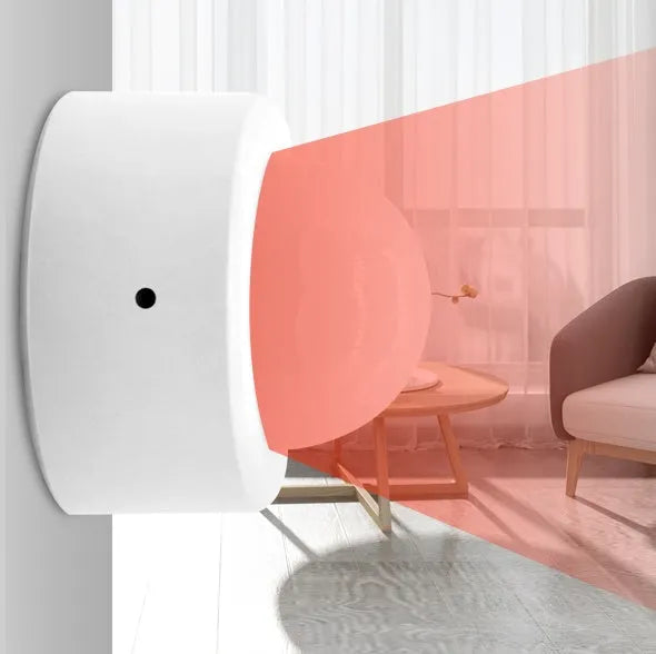 White infrared motion sensor with ZigBee connectivity for home automation systems