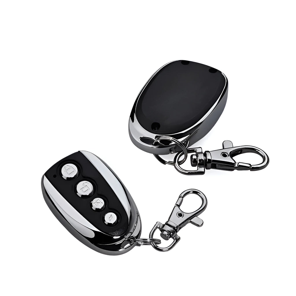 Universal copy 433MHz rolling door remote control model AB002 in black with button layout