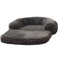 Human pet sofa dog bed in cloth, 180x115x25cm, long hair light grey or dark grey, removable and washable.