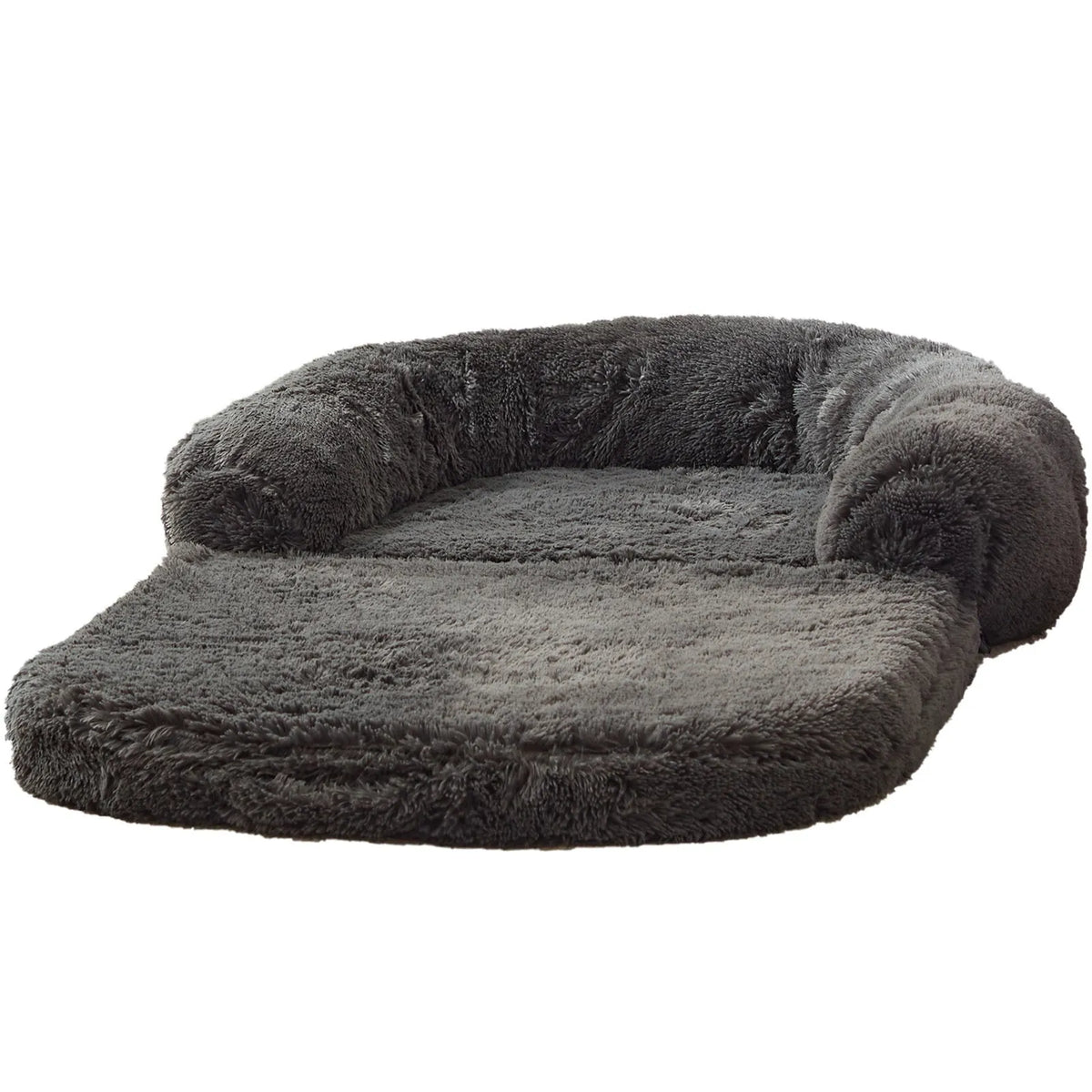 Human pet sofa dog bed in cloth, 180x115x25cm, long hair light grey or dark grey, removable and washable.