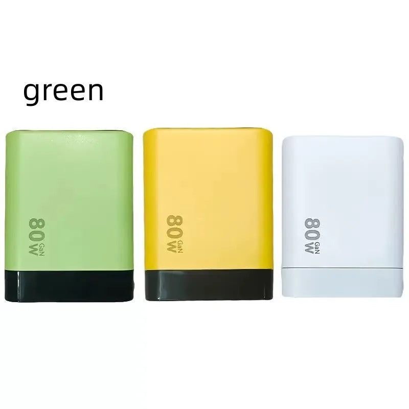 Gallium nitride charger with Type-C PD port in lightning yellow colour for phone fast charge