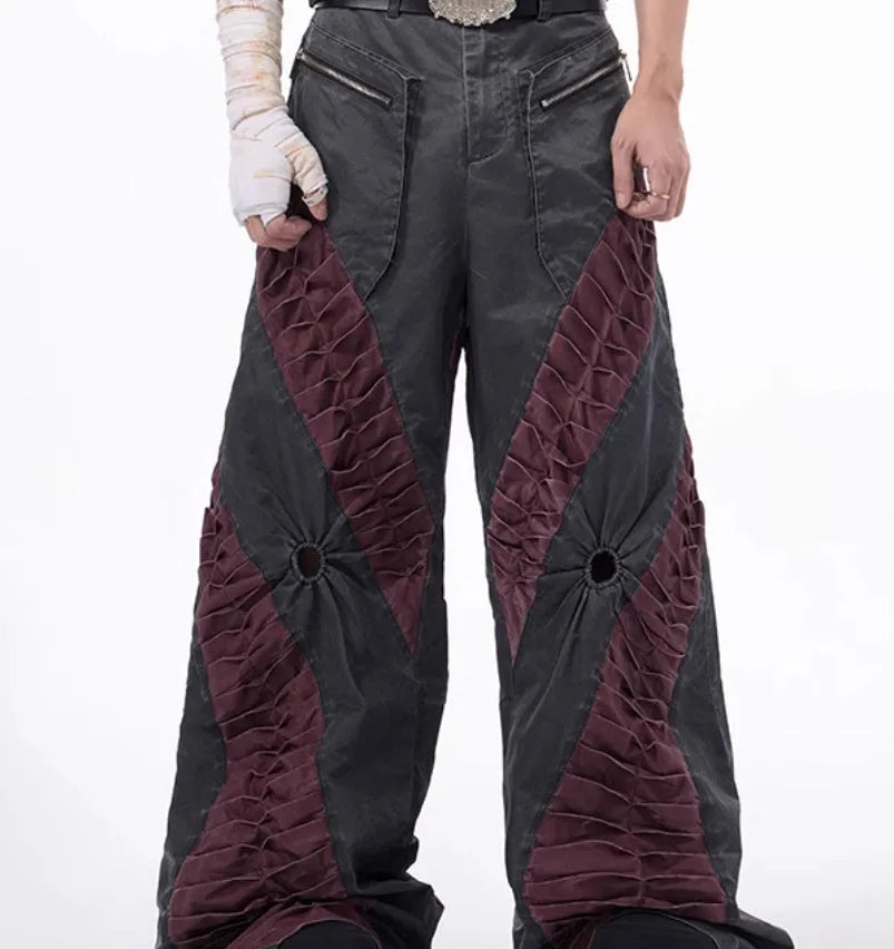 Retro three-dimensional keel casual pants in rayon fabric for summer sports wear
