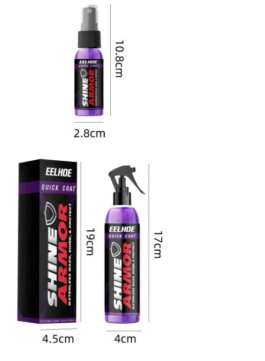 Purple nano car coating spray wax bottle with hand sprayer.