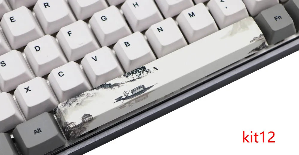 6.25U PBT space keycap with five-sided sublimation in original height, shown in a KIT colour style for mechanical keyboards