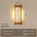Walnut wood art wall lamp in New Chinese style for living room or hotel corridor, 220V wall light