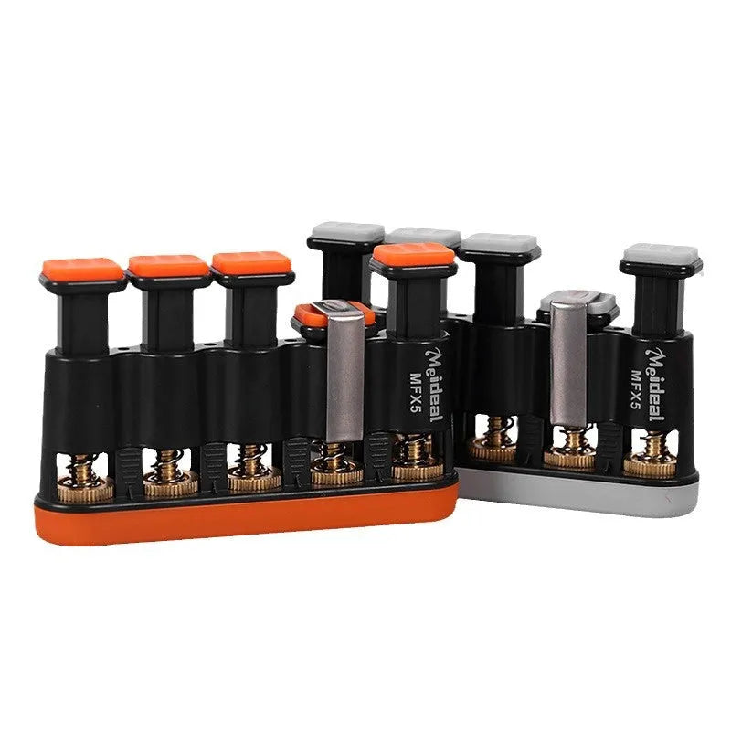 Grey and orange non-slip silicone finger trainer for climbing and musical instrument practice