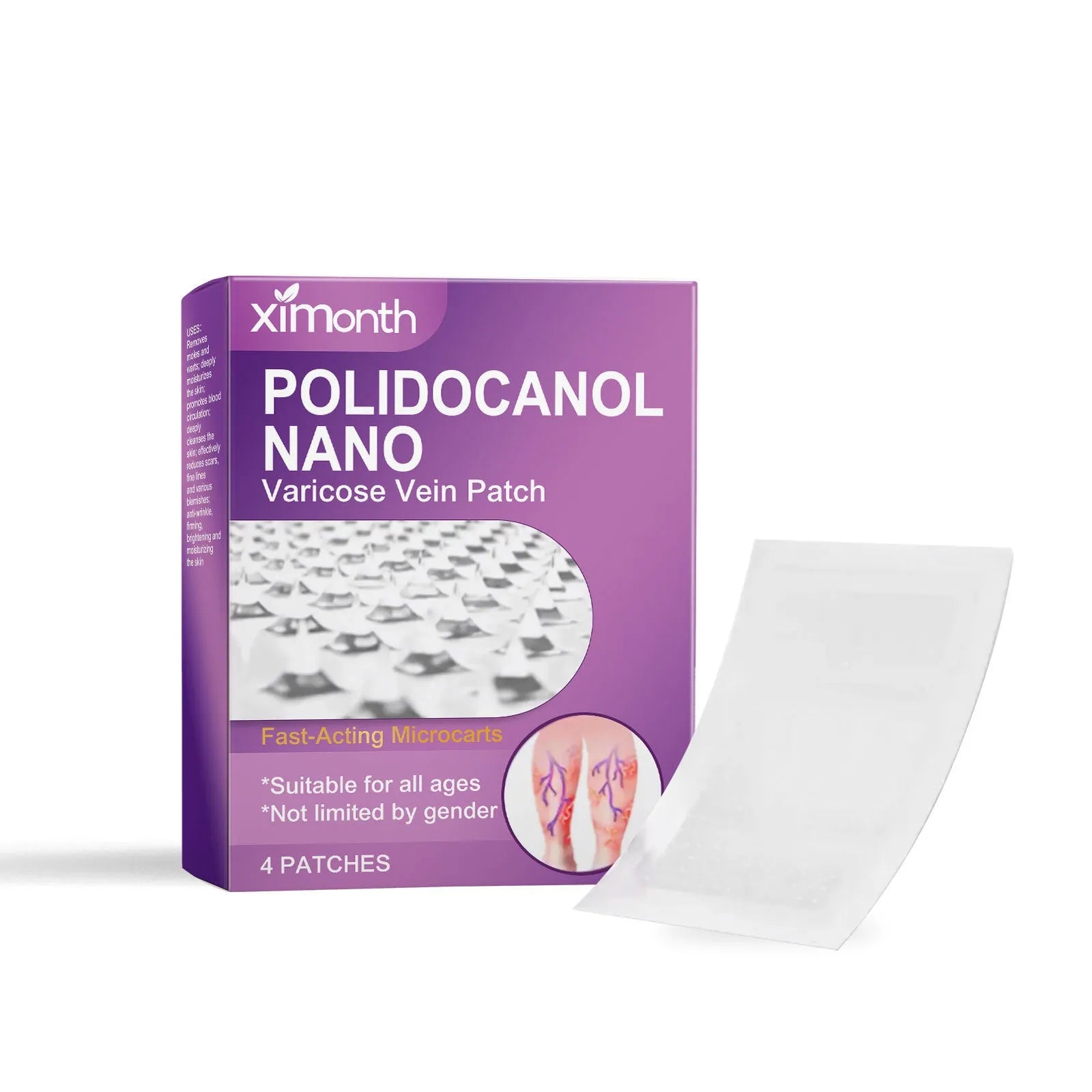 Four clear adhesive micro needle patches for leg nursing with moxa and ginger extract