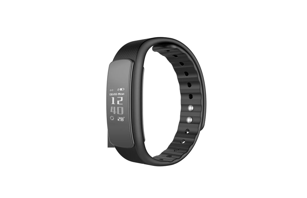 I6 smart sports bracelet in Black or Green with 0.96-inch screen on a wrist