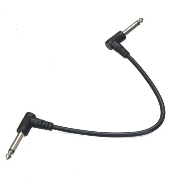 Set of six coloured electric guitar effector cables for effects pedals and audio connections
