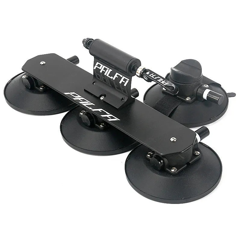 Bicycle vacuum suction cup roof rack in aluminium alloy and rubber, red or black, single car plate, 2.1kg
