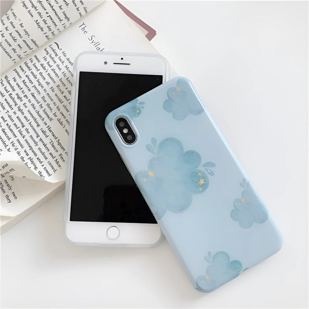 Nebula TPU phone case with star design, available for iPhone 11, XR, XS Max and other listed models