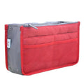 Travel cosmetic organizer bag double zipper 28.5x18.5x10cm 210T polyester silk cotton 90g