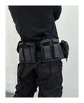Black detachable multifunctional tactical belt with fabric and alloy buckle for men and women