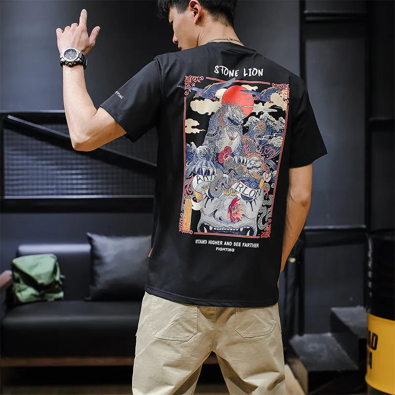 Large size printed T-shirt in cotton, available in Pink, Black, and White, sizes M to 3XL