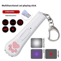 Rechargeable cat teasing stick with laser projector in blue colour