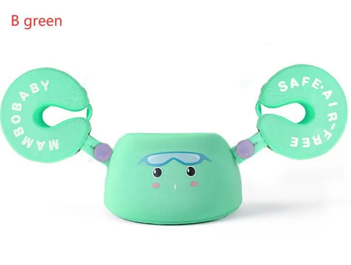 Baby swimming ring in blue with foam construction and 3D space layer fabric cover for children's wading use