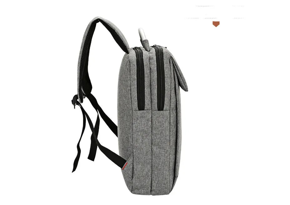 Nylon double shoulder bag for 15-inch notebook in black colour