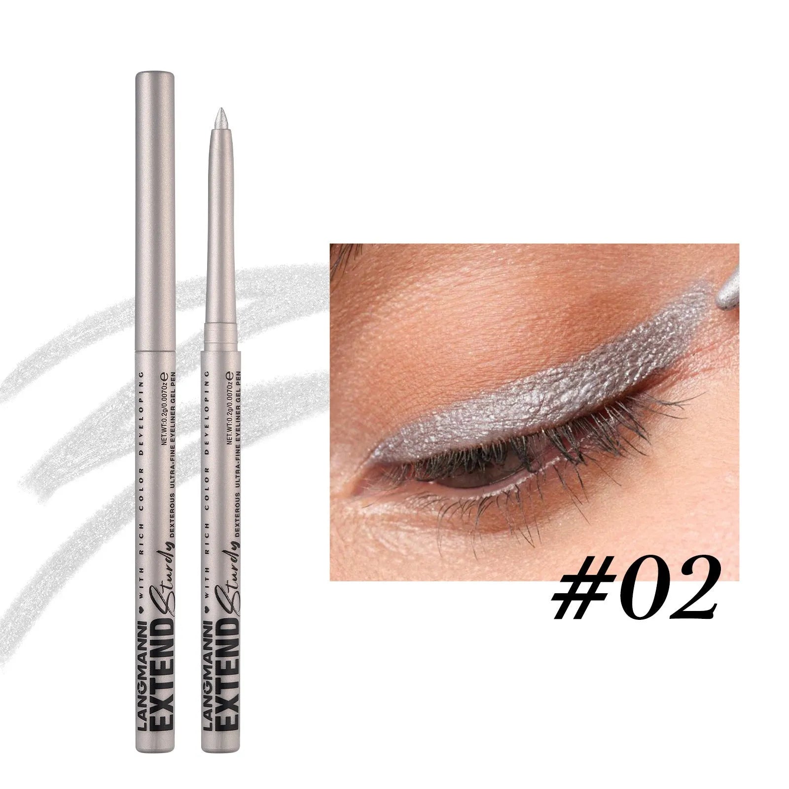 Set of 12 colourful gel glitter eyeliner pencils in vibrant shades for waterproof, long-lasting makeup.