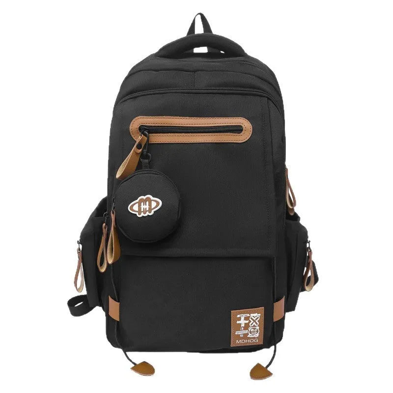 Large waterproof nylon leisure travel backpack in multiple colours with contrast stitching details