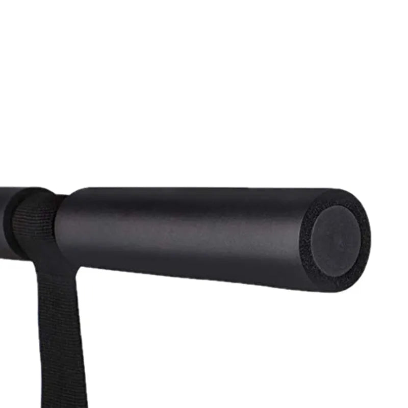 Black portable abdominal fitness device, 176g, steel foam PVC tube, 32cm length household core trainer