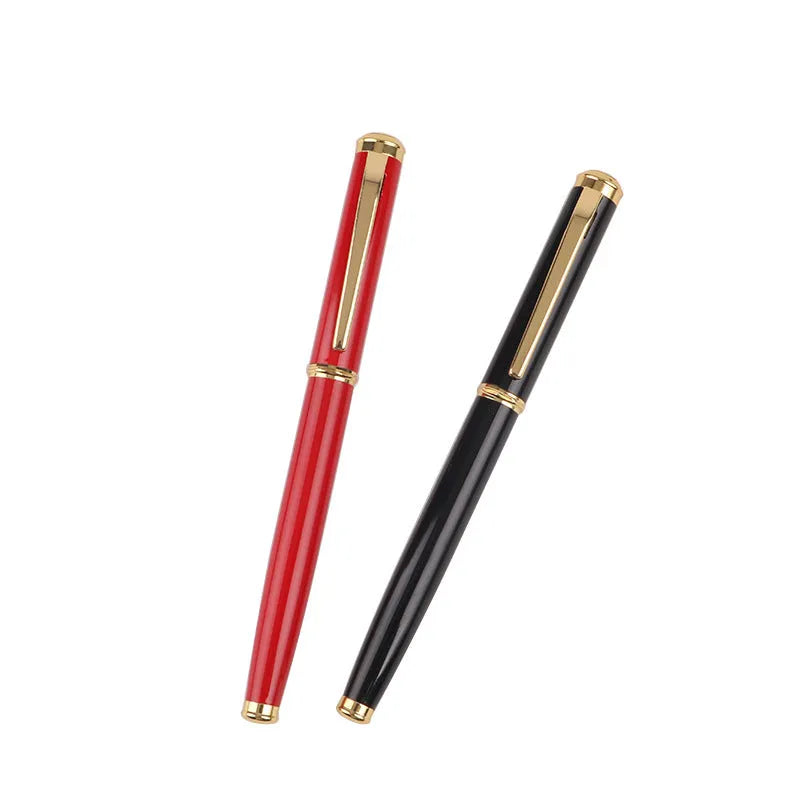 Metal ink pen with 0.5mm nib in red or black colours for business office use
