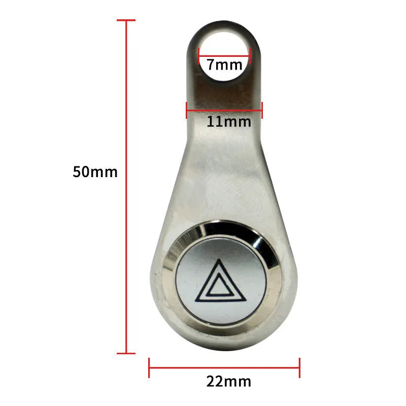 Black stainless steel motorcycle double flash switch with light ring and 7mm installation aperture