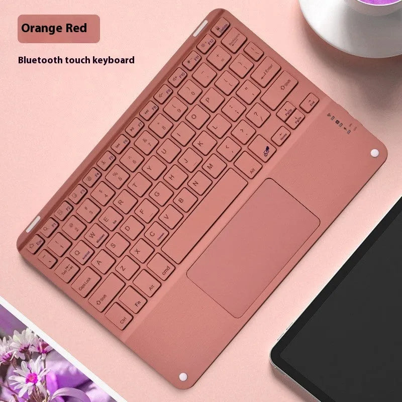 Square hat touch Bluetooth wireless charging keyboard showing full colour illumination in one of eight available colour options