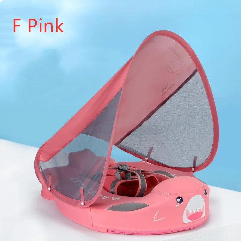 Baby swimming ring in blue with foam construction and 3D space layer fabric cover for children's wading use