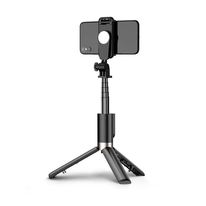 Desktop stand made of thickened aluminum alloy with Bluetooth remote control, folding design, available in black