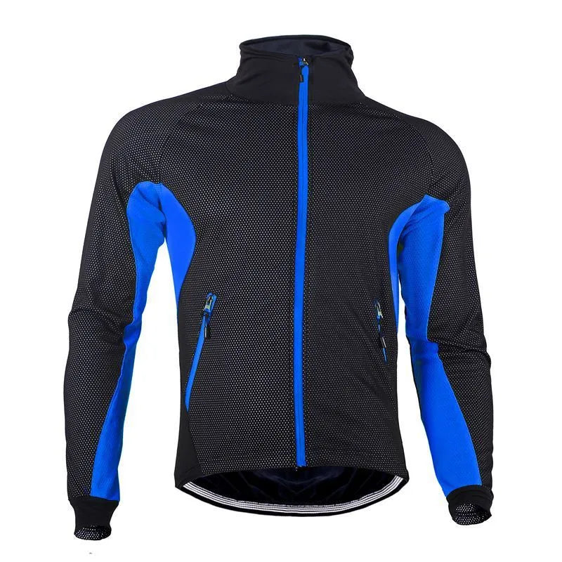 NUCKILY cycling fleece jacket in red with windproof fabric and mesh panels, size L