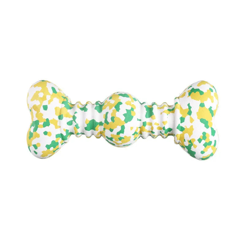 Organic natural rubber dog chew toy in camouflage colours for large breeds and aggressive chewers.