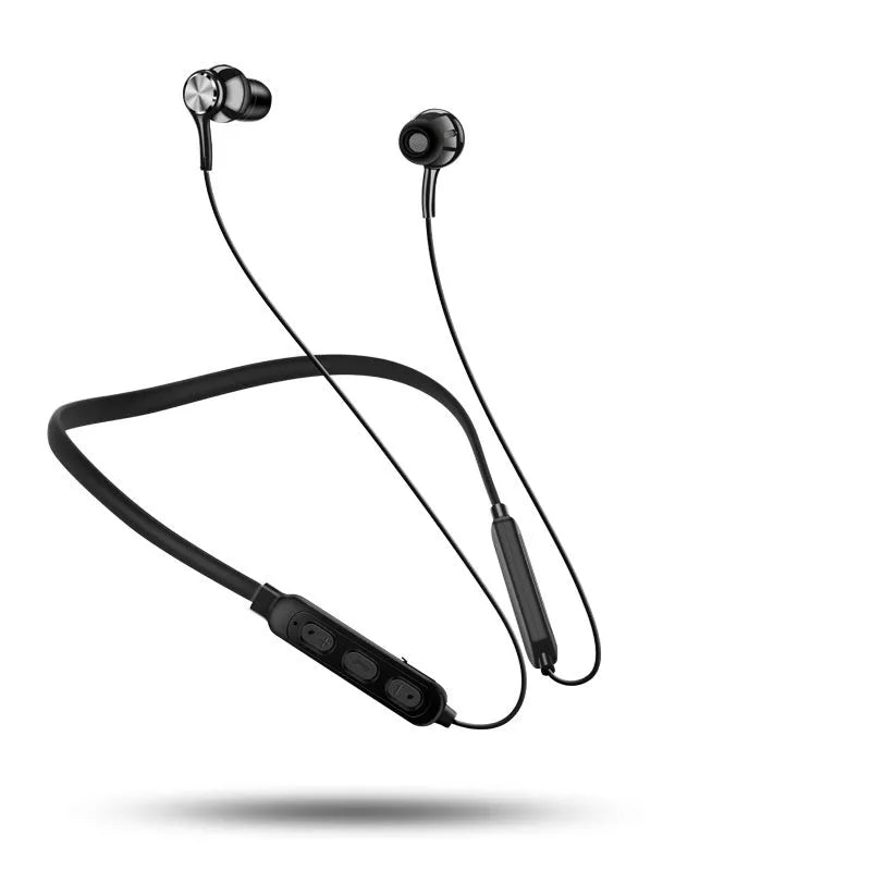 G03 black neckband Bluetooth earphones with earpieces, shown on a neutral background.