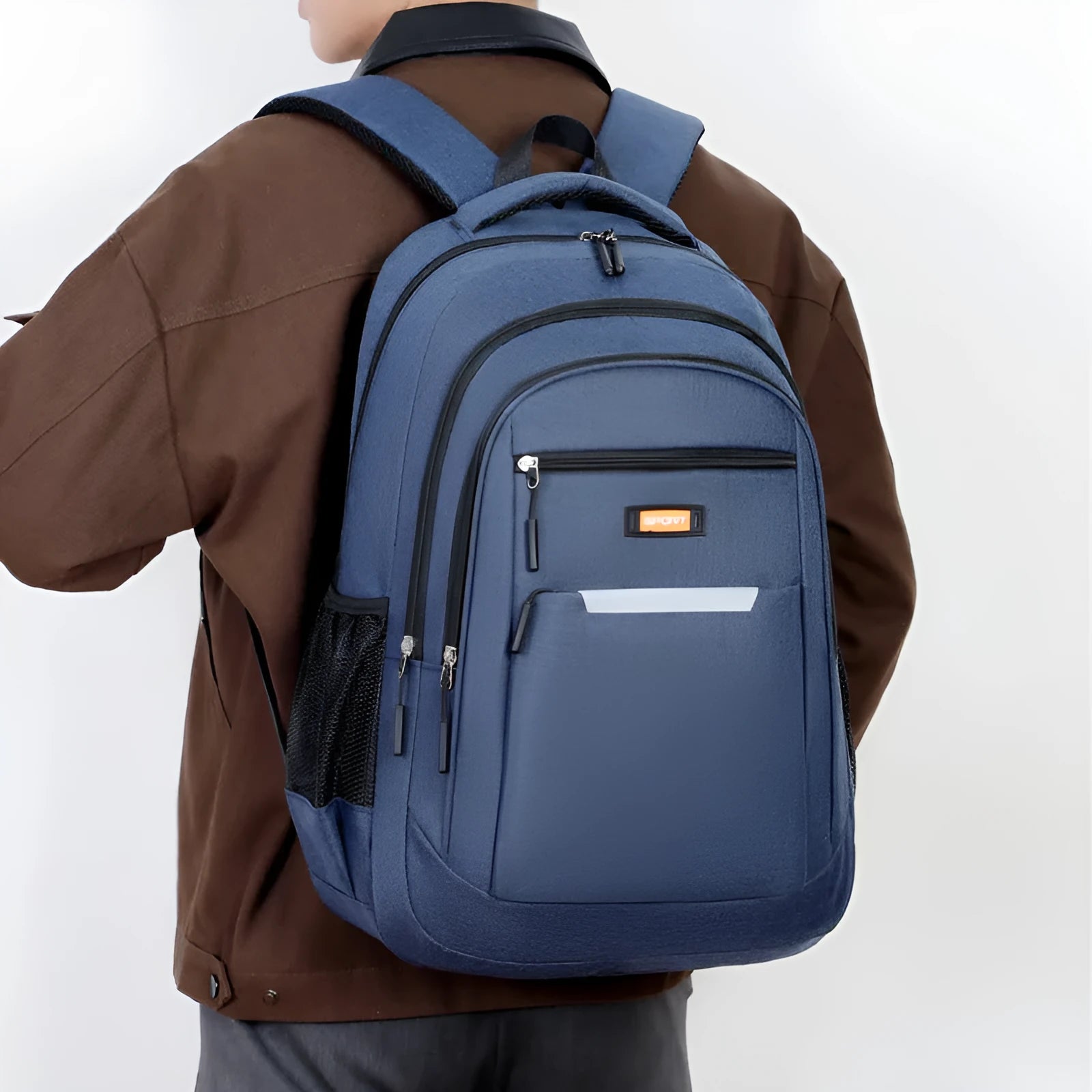 Men's casual backpack in Oxford cloth available in grey, black, green and blue colours