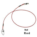 Green, black, and red steel wire fishing tackle accessories with double buckle pins, each 54cm long.