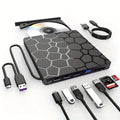 Black external USB CD drive with burner functionality for laptops