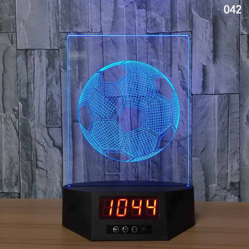Dolphin-shaped 3D night light table lamp with wireless charging pad and remote control on wooden surface
