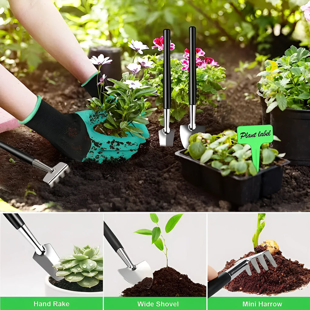 24-piece stainless steel bonsai tool set for potted plant pruning and maintenance