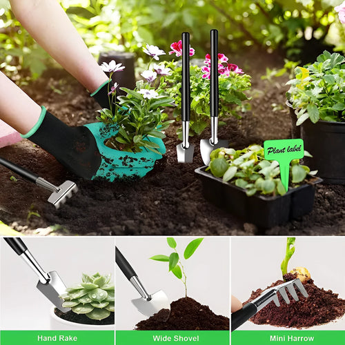 24-piece stainless steel bonsai tool set for potted plant pruning and maintenance