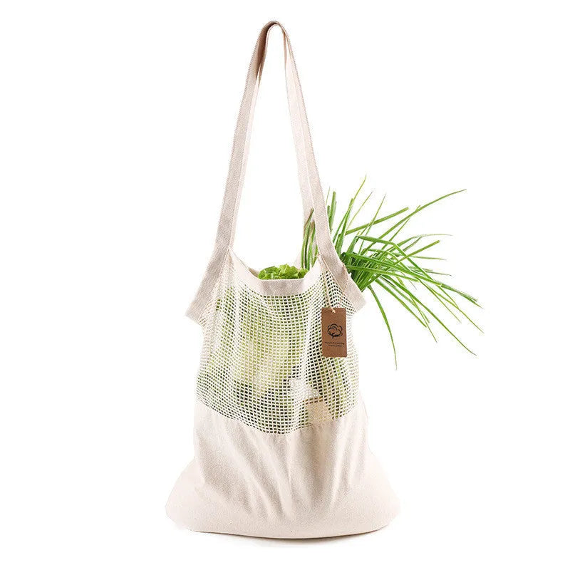 White cotton shopping bag handbag style with long handle dimensions 30cm height 38cm width 32cm
